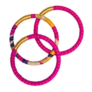 Pink And Blue Bangles Three Set