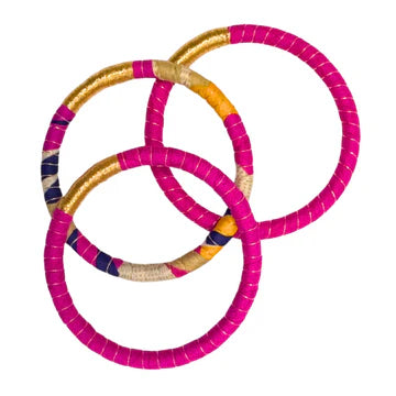 Pink And Blue Bangles Three Set
