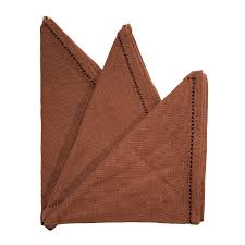 Handmade Cotton Napkins  -Brown (3 Pieces)